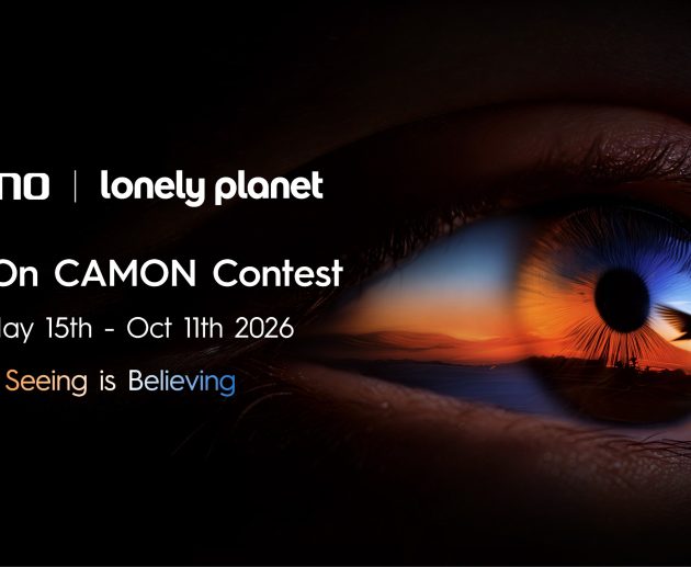 TECNO and Lonely Planet Shot On CAMON Contest 2026 banner showcasing the theme ‘Seeing is Believing’ with a close-up of an eye reflecting a sunset landscape and a flying bird, promoting global smartphone photography competition.