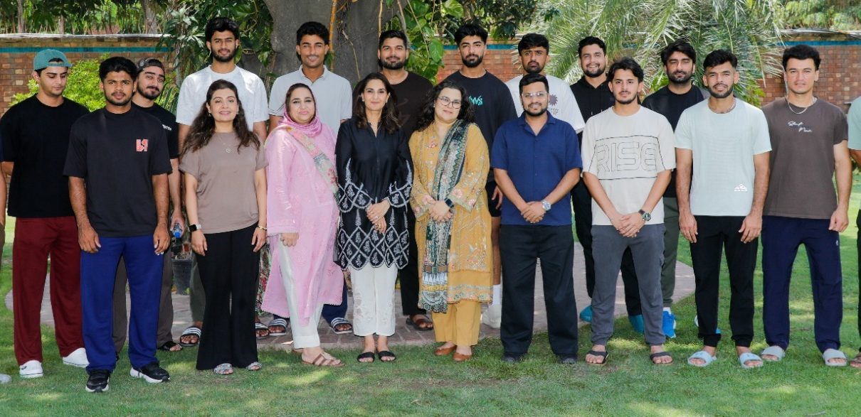 Cricketers attending Beaconhouse communication skills training in partnership with PCB.