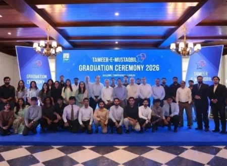 DWP Group celebrates the successful completion of the Tameer-e-Mustaqbal Summer Internship Program 2026 with interns, mentors and leadership at the graduation ceremony in Lahore.